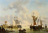George Willem Opdenhoff Sailing Vessels in a Calm painting